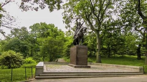 NY Central Park Statue Stock Footage 40387299