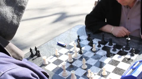 NY chess players ovt angle2 库存影片 42795412
