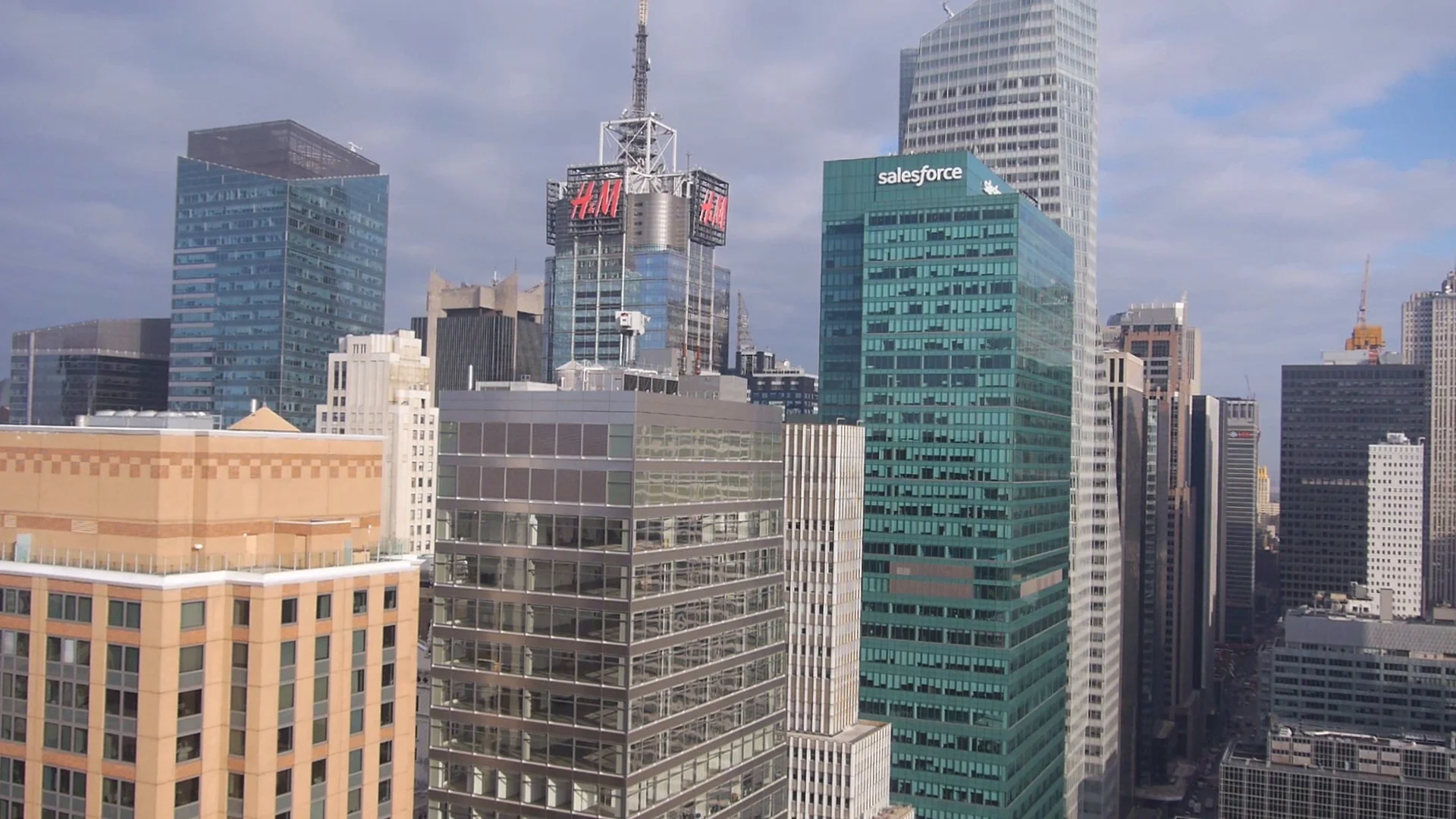 Video Ny City Buildings From Above Pan Left To Right 86839399