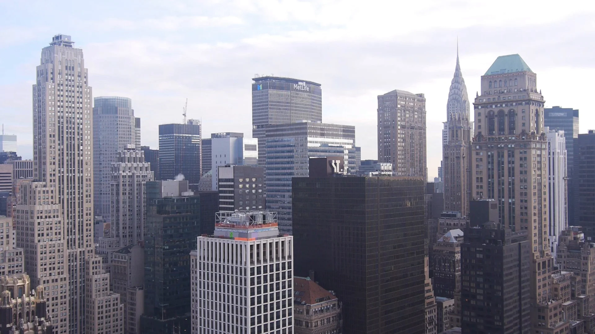 Ny City Skyline From Above Static Video Clip 86839497