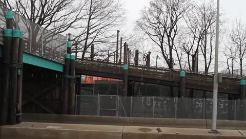 NY Graffiti Traffic Footpath Video stock 1216836