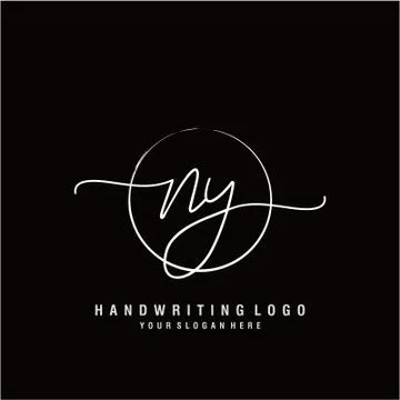 NY Initial handwriting logo design Stock Illustration