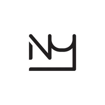 Ny initial letter vector logo icon Illustrazione stock