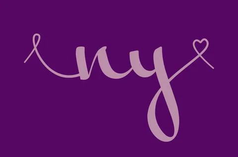 NY initial wedding monogram calligraphy vector illustration. Hand drawn let.. Stock Illustration