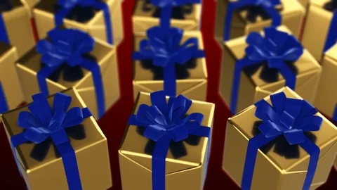 NY present boxes rotaion blue Stock Footage 82404602