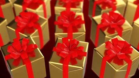 NY present boxes rotaion red Stock Footage 82404686