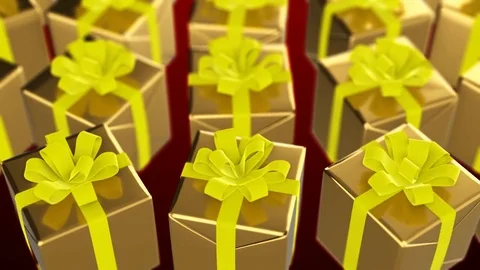 NY present boxes rotaion yellow Stock Footage 82404520