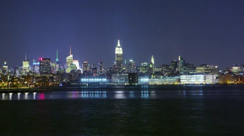 NY-Skyline- Jersey-View Video stock 36240464