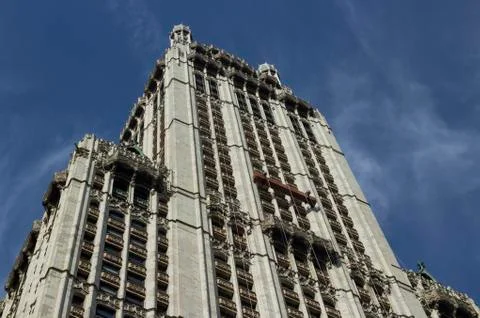 A NY skyscraper from below Stock Photos