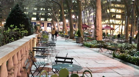 NY square at night 库存影片 42796443