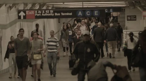 NY Subway System  People Walking Stock Footage 40367137