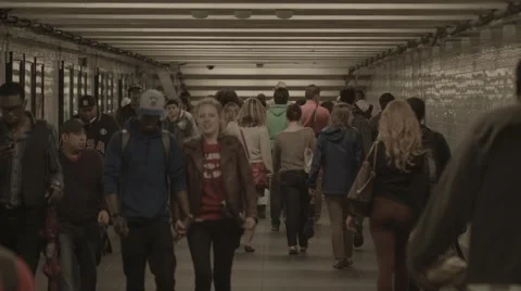 NY Subway System  People Walking Video stock 40367260