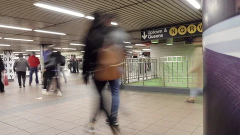 NY SUBWAY - underground shopping Video stock 88551886