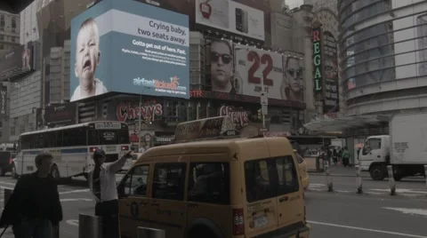 NY Time Square CAB Stock Footage 40367429