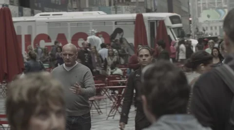 NY Time Square People Tracking Stock Footage 40367623