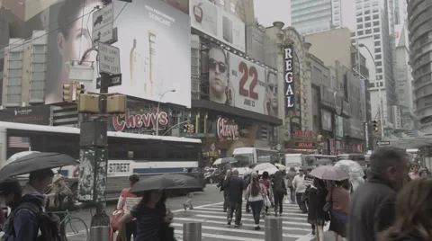NY Time Square People Walking Video stock 40367697