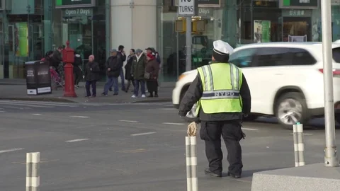 NY Traffic Cop Stock Footage 83861688