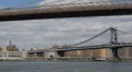NY Traffic Downtown Skyline Manhattan Bridge New York City Empire State Building HD Footage
