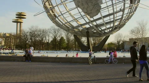 NY Worlds Fair Unisphere Time-lapse Stock Footage 51237643