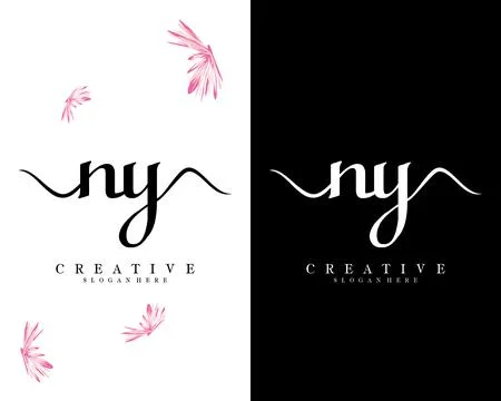 Ny, yn script font letter logo design template vector Illustrazione stock