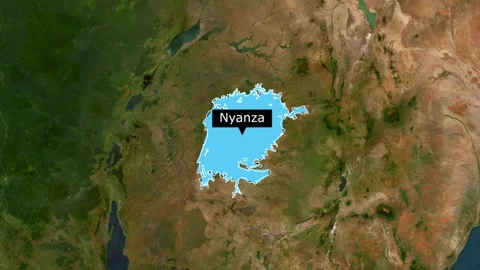 Nyanza Lake Map Animation – Kenya Location Highlight Stock Footage 344762050