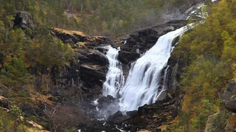 Nyastolsfossen waterfall Stock-Footage 11429699