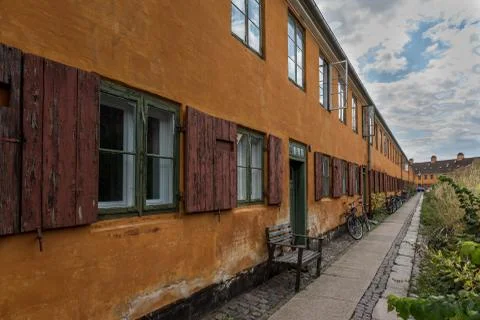 Nyboder, old houses built by the danish king Christian IV in 1631, Copenhagen Stock Photos