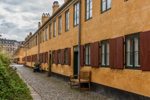 Nyboder, old houses built by the danish king Christian IV in 1631 Stock Photos