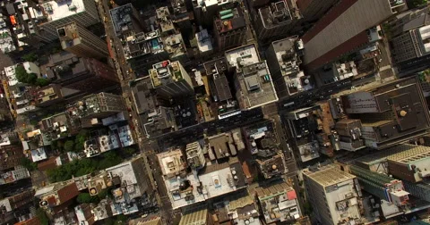 NYC Aerial Flyover Shot Gold Top Building Stock Footage