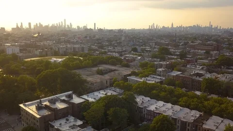 NYC Aerial Footage Over Brooklyn Stock Footage