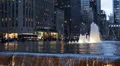 NYC Avenue Of The Americas, New York City Busy Traffic Commuters, Water Fountain HD Footage