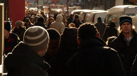 NYC B Roll - City sidewalk crowds Video stock 40360747