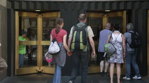 NYC B Roll - Rockefeller Center revolving doors Stock Footage 40570944