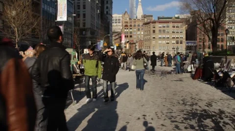 NYC B Roll - Short walk through Union Market Video stock 40360056