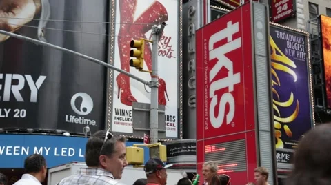 NYC B Roll - Times Square TKTS line 3 Video stock 40568814