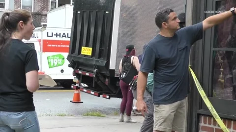 NYC bar stages explosion as part TV stunt Stock Footage 272913295
