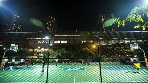 NYC Basketball Court Stock Footage 83527853