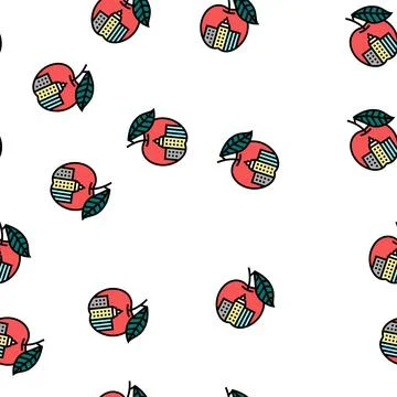 Nyc big apple vector seamless pattern Stock Illustration