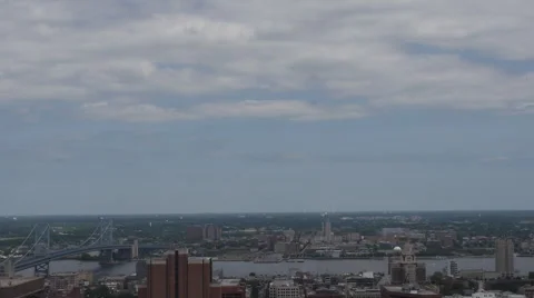 NYC Bridge View Clouds Stock Footage 60111233
