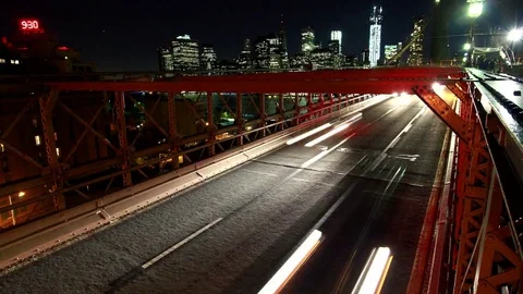 NYC Brooklyn Bridge Time Lapse 4k Stock Footage 73590907