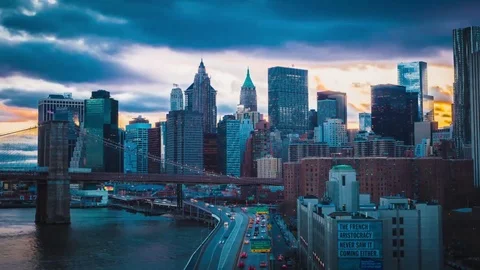 NYC Brooklyn Bridge Timelapse Video stock 91353968