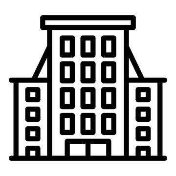 Nyc building icon outline vector. Modern store Ilustración de archivo