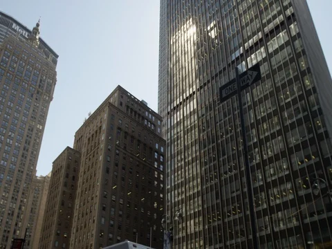 NYC Buildings in Motion Stock Footage 77623403