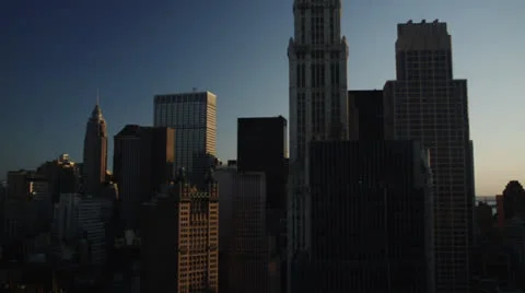 NYC buildings sunset Stock Footage 24946631
