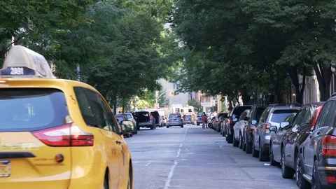 NYC Cab drop off Stock Footage 116757979