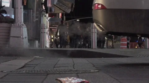NYC car through smoke slowmo Stock Footage 78681352