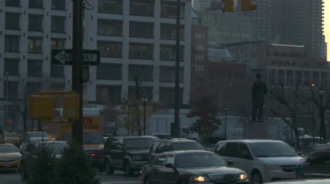 NYC Car Traffic Stock Footage 64318796