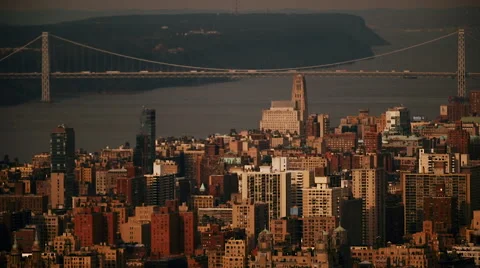 NYC CITY FROM UP HIGH ON ROOFTOP Stock Footage 65719403