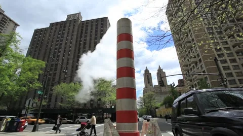 NYC CONSTRUCTION STREAM VENT-LOOK UP Stock Footage 973839