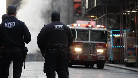NYC COPS NYPD Ambulance Stock Footage 122694450